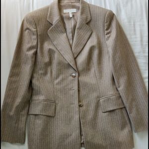 Escada Wool Pinstripe Skirt Suit Size 38 6 8